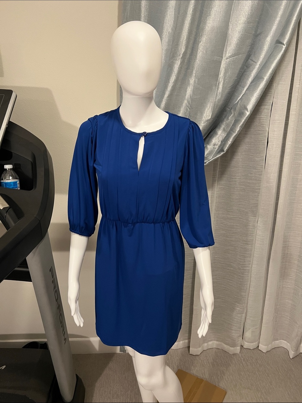Sweet Storm Royal Blue Keyhole Pleated Waist Dress